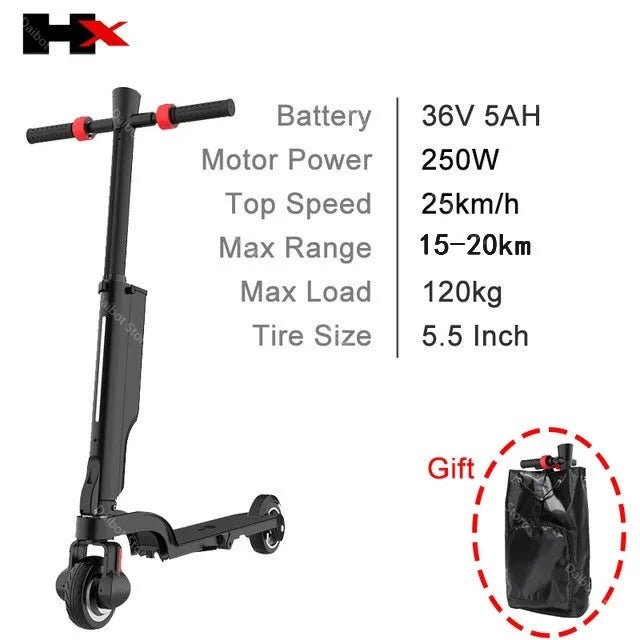 HX X6 5.5 Inch Electric Scooter Foldable Two Wheels Scooter 36V 250W Electric Bike Foldable Adults e Scooter 2 wheels